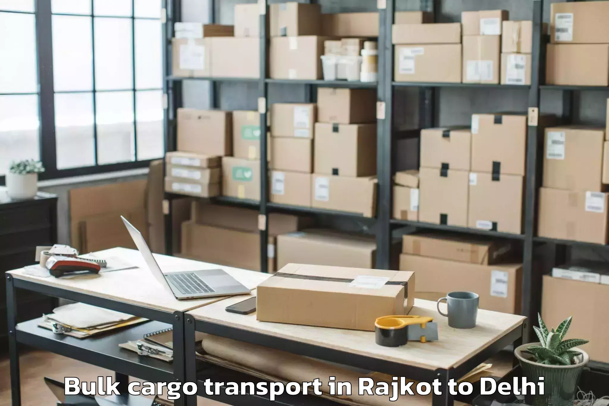 Top Rajkot to Parsvnath Mall Azadpur Bulk Cargo Transport Available